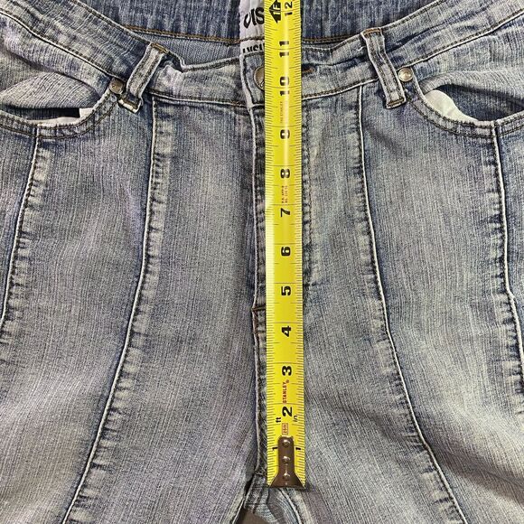 Vintage VISUAL By FEN X CHEN Jeans Y2K Wide Leg Capri Stone Wash Womens 16 Blue - Picture 6 of 9